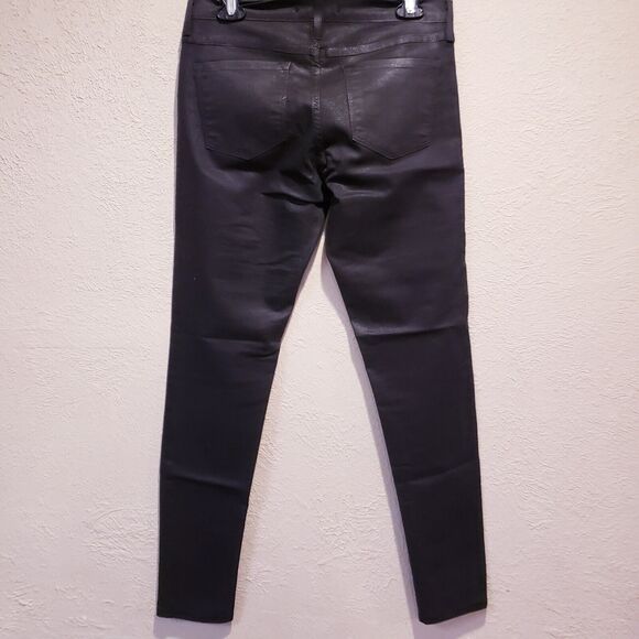 NWT Flying Monkey Black Waxed Coated High Rise Jeggings Jeans Sz 30 - Picture 6 of 11